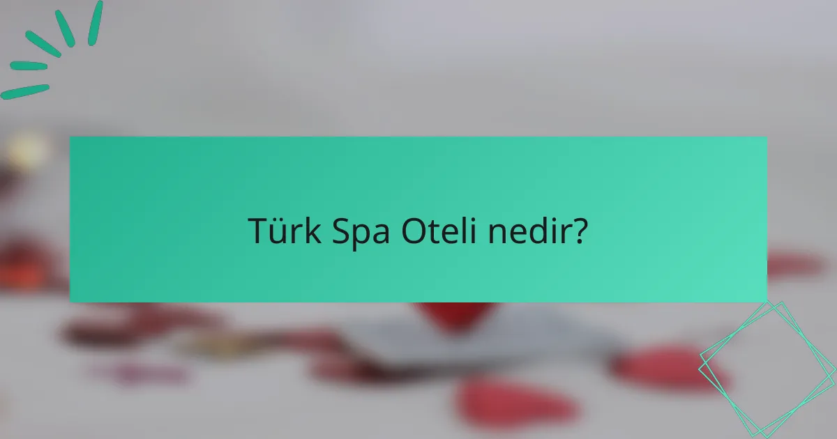 Türk Spa Oteli Nedir?